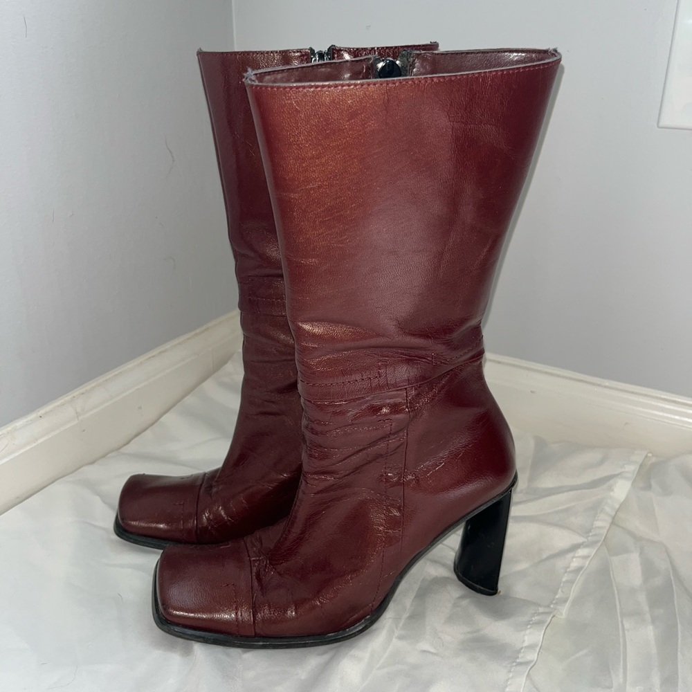 Vintage Donna Piu Red Leather Boots - Picture 4 of 8